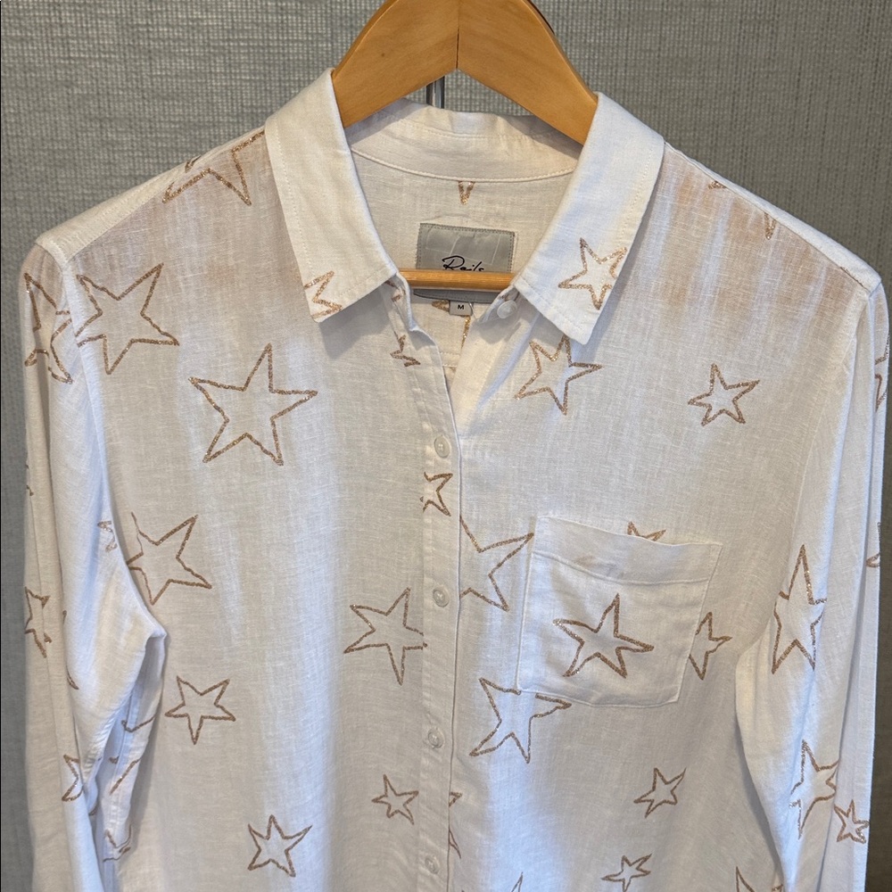 Rails Cream Glitter Star pattern Shirt